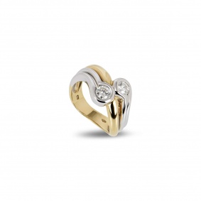 White & Yellow Gold Diamond Dress Ring 0.25ct TDW